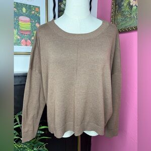 The Work Shop Brown Round Neck Oversized Sweater Sz Small